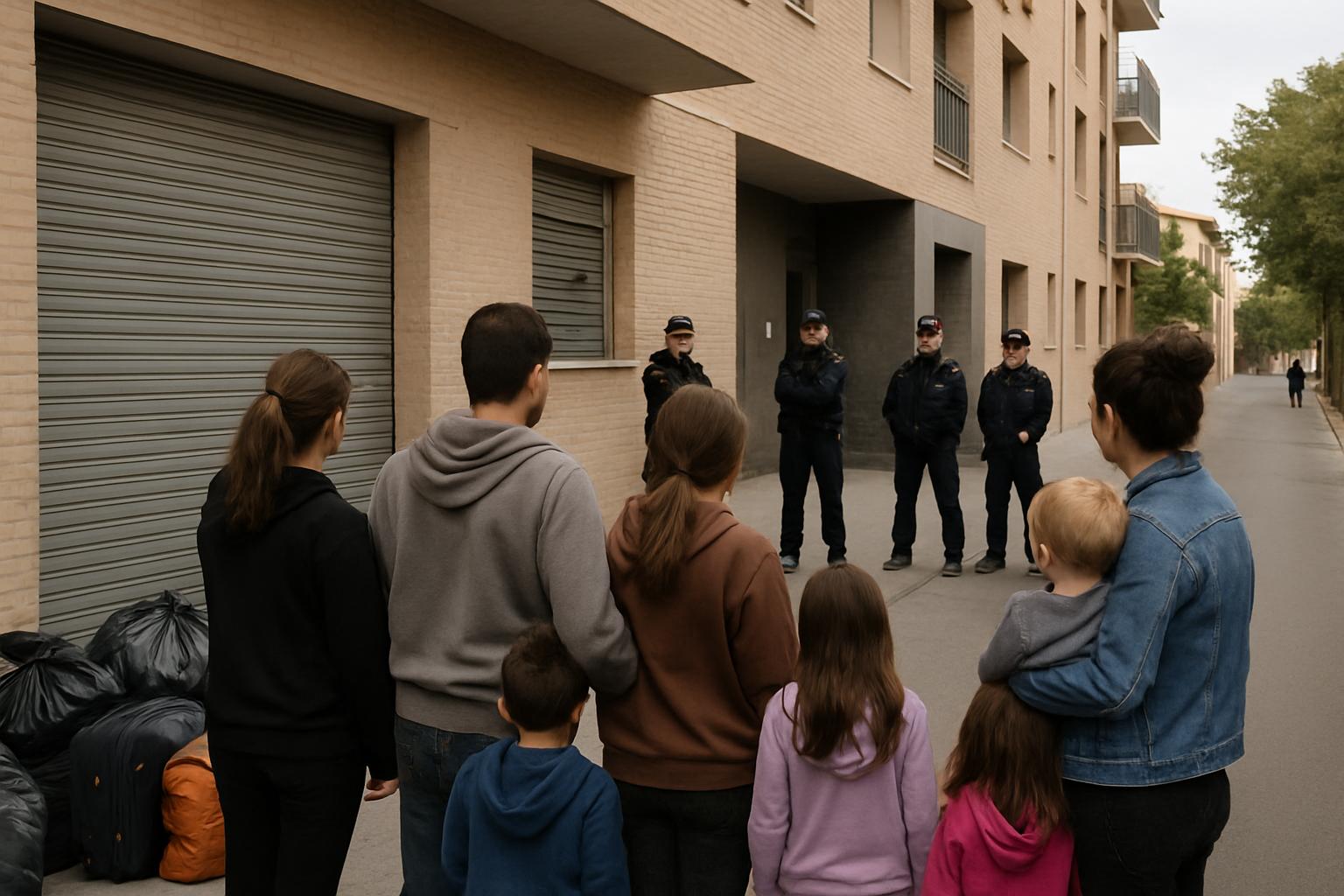 Desahucio en Badalona con familias y menores afectados