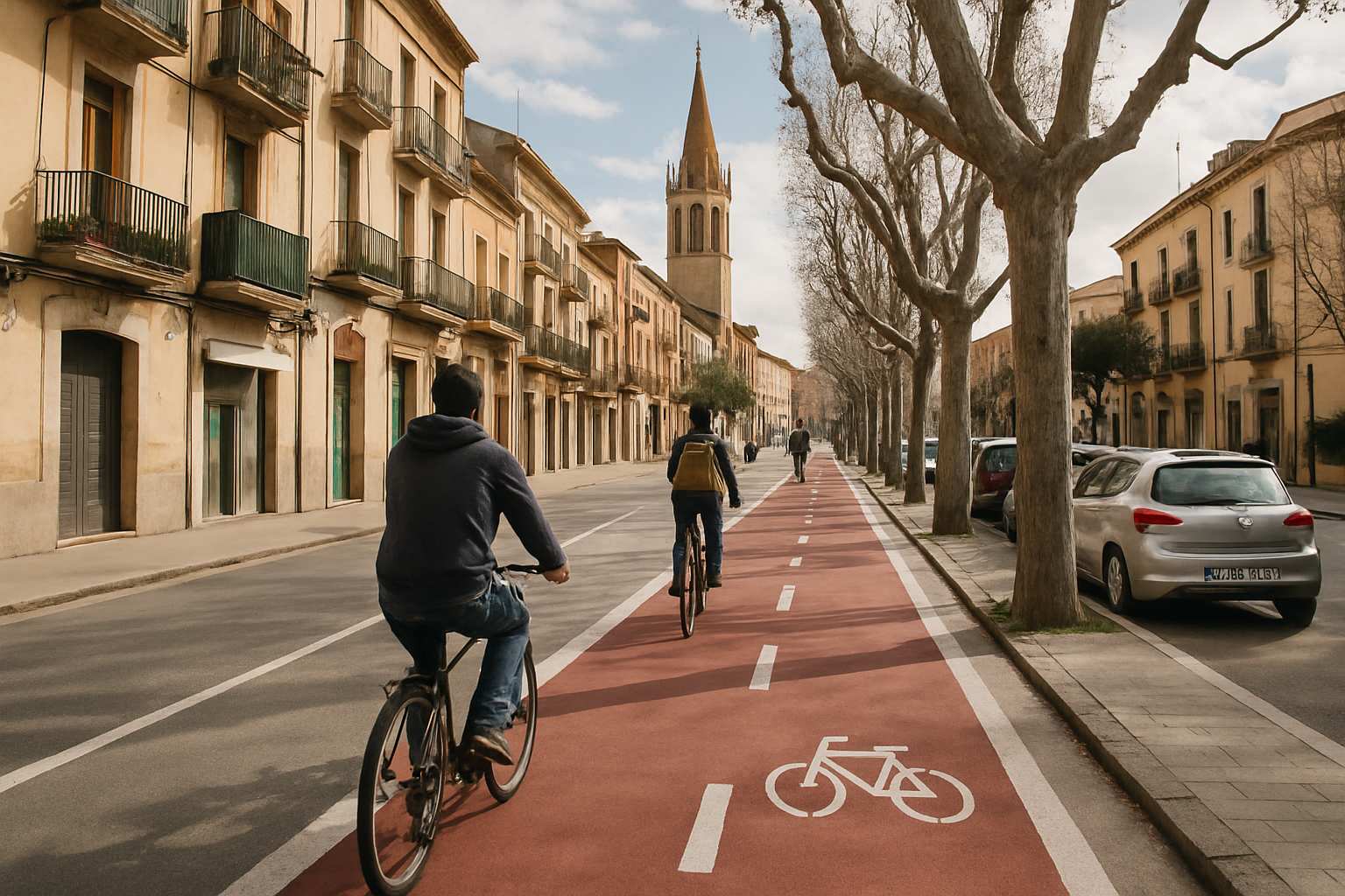 Carril bici en Vilafranca del Penedès
